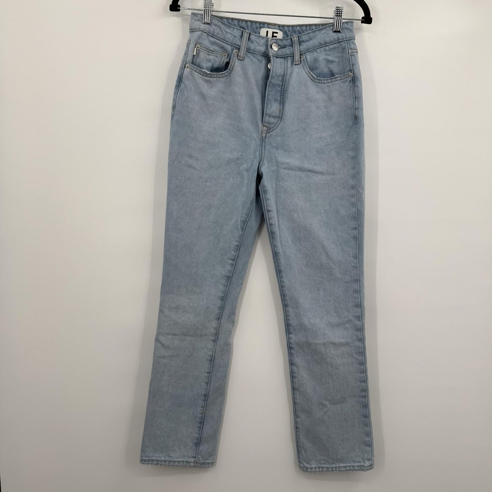 Lovers And Friends Jeans Womens 27 Blue Mom Rigid Slim Straight High Rise